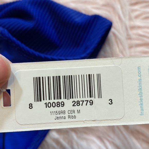 NWT Frankie’s Bikini Jenna Rib High Waist Bikini Bottom in Cerulean sz M - Picture 12 of 12